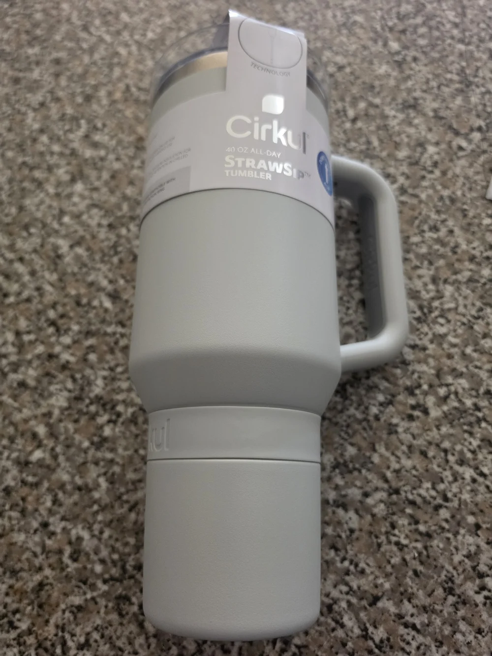 Cirkul Gray 40 oz Insulated Straw Tumbler with Handle